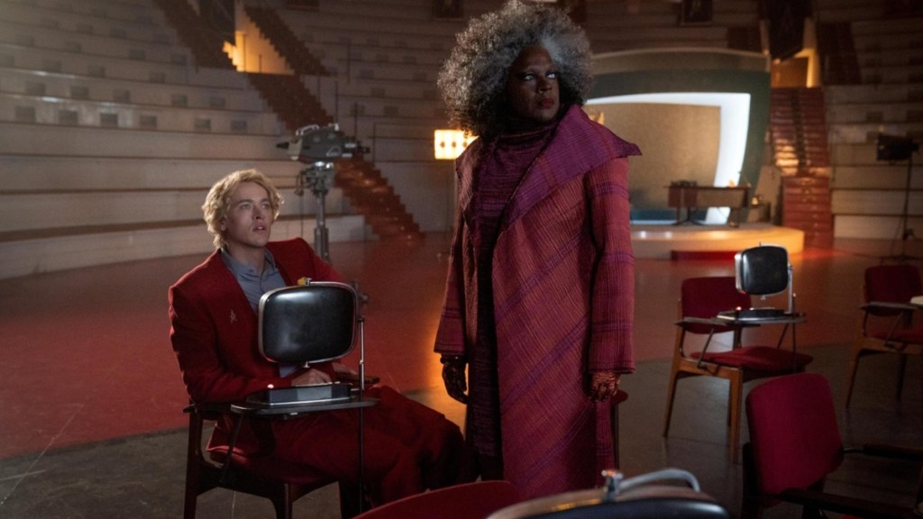 Tom Blyth and Viola Davis in The Hunger Games: The Ballad of Songbirds & Snakes