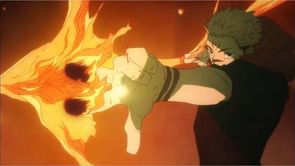 Sukuna using Fire Arrow in Jujutsu Kaisen