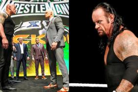 WWE Superstars The Rock, Cody Rhodes and The Undertaker