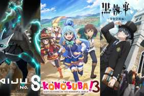 Visuals from Kaiju No. 8, Konosuba Season 3, Black Butler Public School Arc