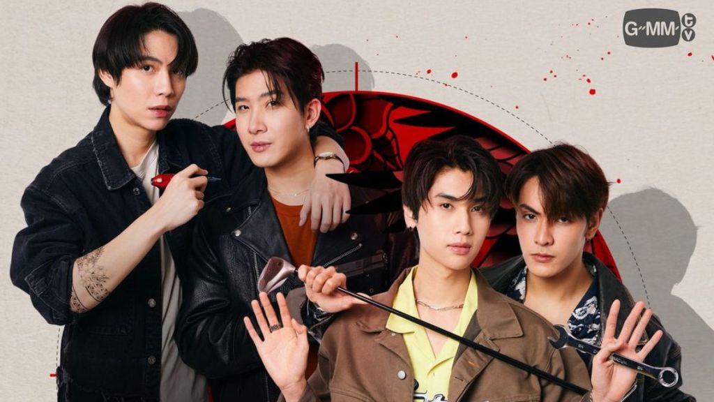 First Kanaphan, Khaotung Thanawat, Joong Archen, and Dunk Natachai in The Heart Killers poster