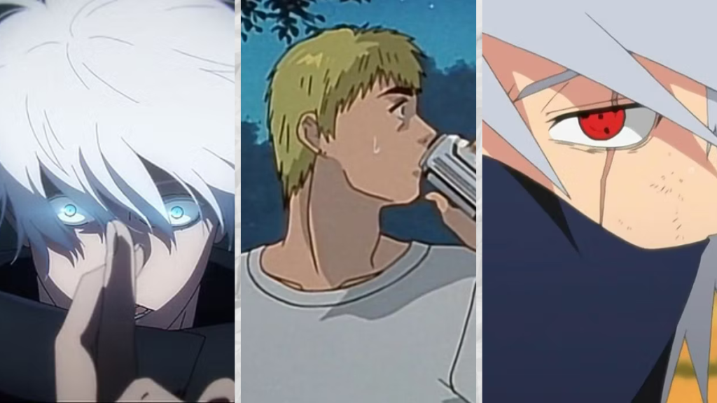 Gojo in Jujutsu Kaisen, Onizuka in Great Teacher Onizuka and Kakashi in Naruto Shippuden (