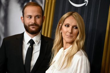 Rene-Charles Angelil and Celine Dion at I Am: Celine Dion New York screening