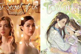 Orm Kornnaphat and Lingling Kwong in The Secret of Us poster, Jai Son Rak novel poster