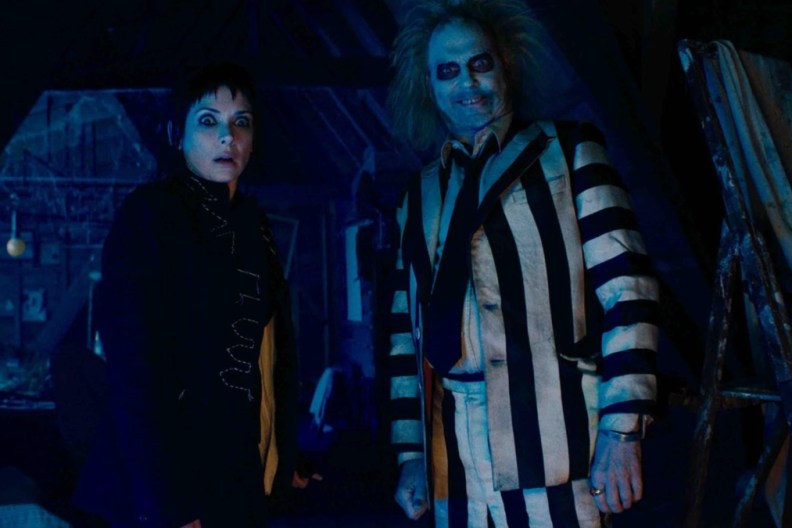 Winona Ryder and Michael Keaton in Beetlejuice Beetlejuice.