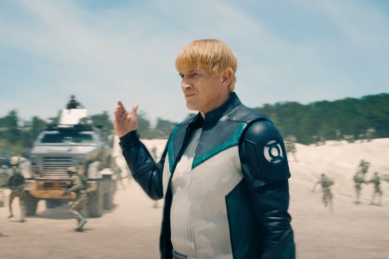 superman justice gang green lantern guy gardner nathan fillion Isabela Merced hawkgirl