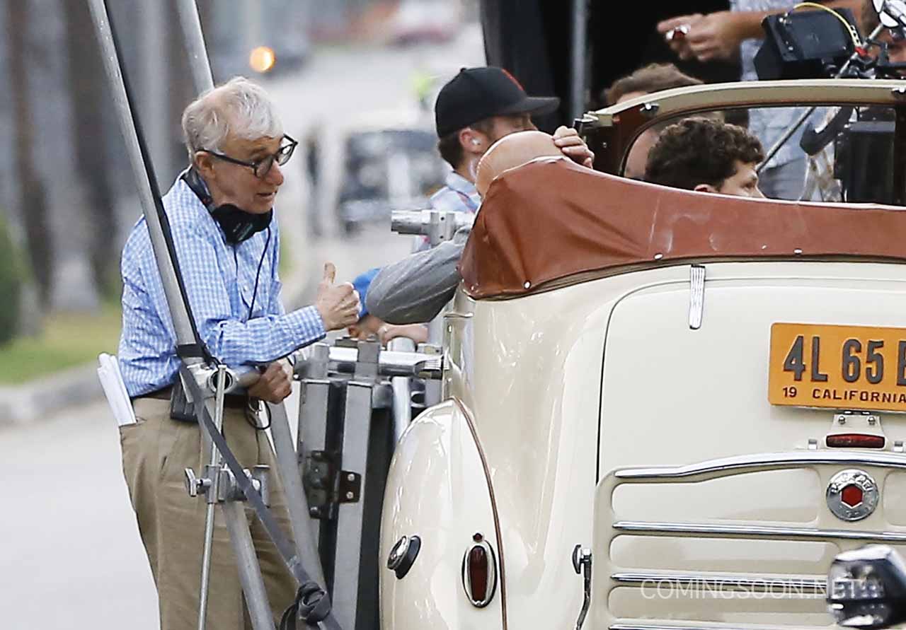 Bruce Willis and Jesse Eisenberg on Woody Allen Set