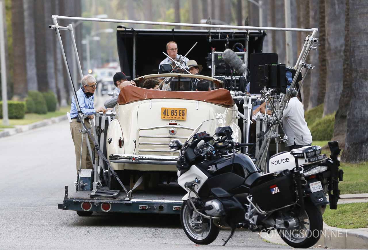 Bruce Willis and Jesse Eisenberg on Woody Allen Set