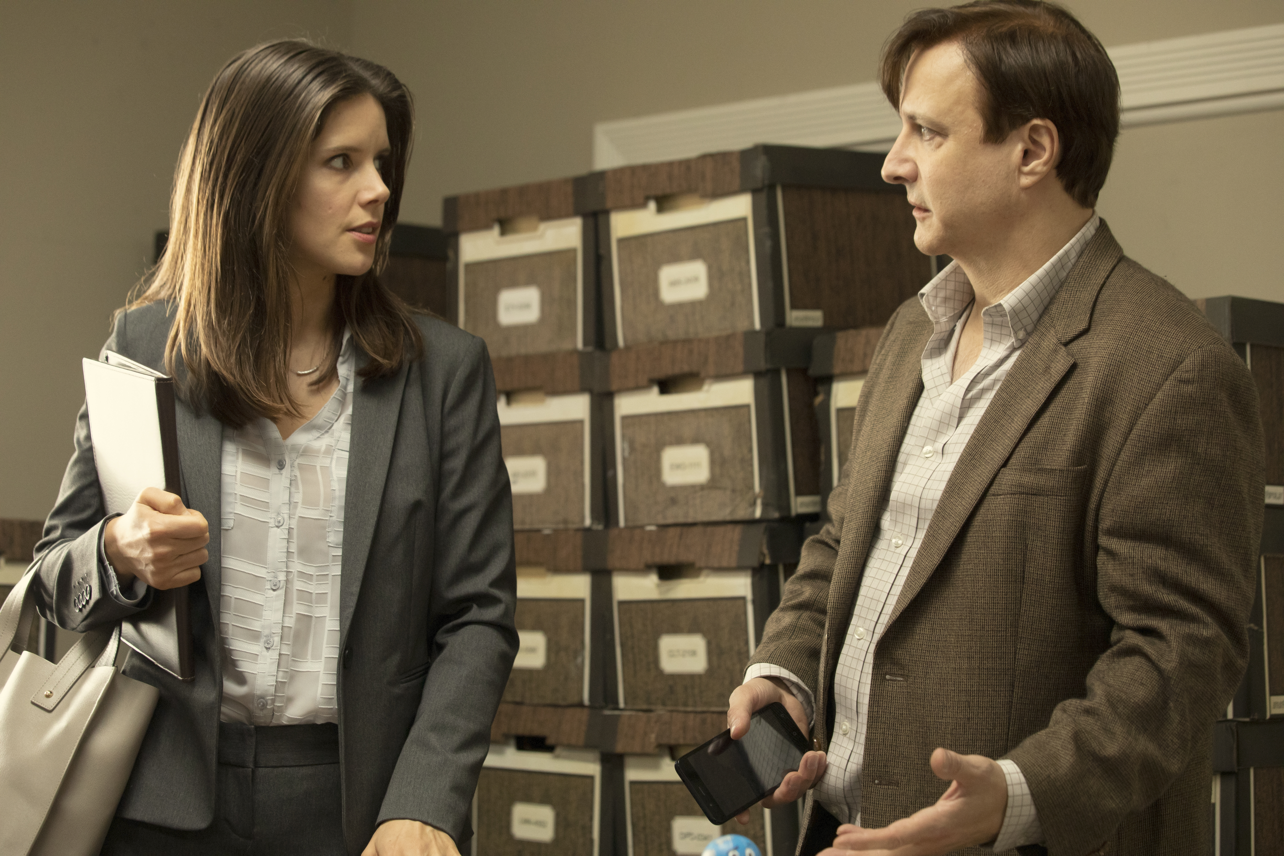 Sonya Cassidy as Liz Dudley, Bronson Pinchot as Dr. KimbroughÂ - Lodge 49 _ Season 2 - Photo Credit: Jackson Lee Davis/AMC