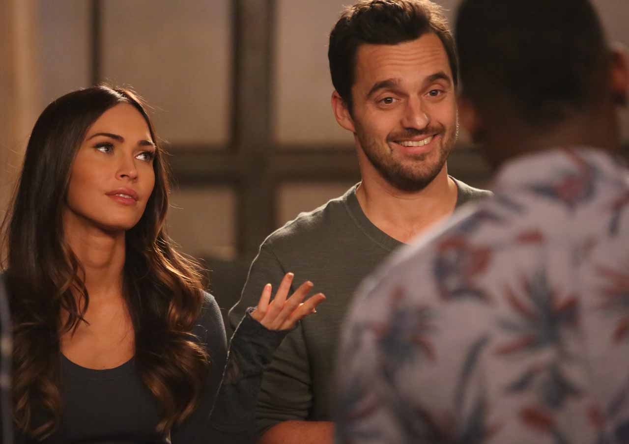 NEW GIRL:  L-R:  Guest star Megan Fox and Jake Johnson in the "Wig" episode of NEW GIRL airing Tuesday, Feb. 16 (8:00-8:30 PM ET/PT) on FOX.  Â©2016 Fox Broadcasting Co.  Cr:  Adam Taylor/FOX