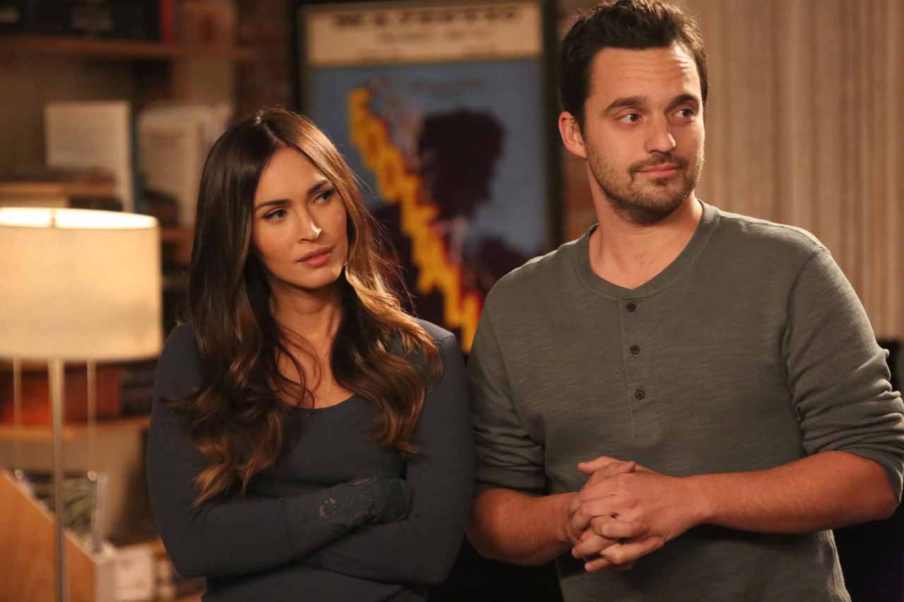 NEW GIRL:  L-R:  Guest star Megan Fox and Jake Johnson in the "Wig" episode of NEW GIRL airing Tuesday, Feb. 16 (8:00-8:30 PM ET/PT) on FOX.  Â©2016 Fox Broadcasting Co.  Cr:  Adam Taylor/FOX