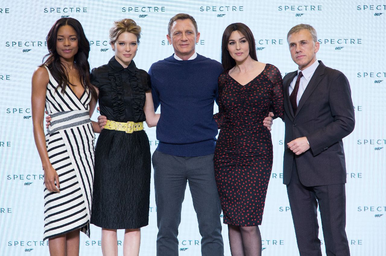 Eon Productions, Metro-Goldwyn-Mayer and Sony Pictures Entertainment announce the 24th James Bond adventure " SPECTRE. " Pictured: (L to R)  Naomie Harris, LÃ©a Seydoux, Daniel Craig, Monica Bellucci and Christoph Waltz.