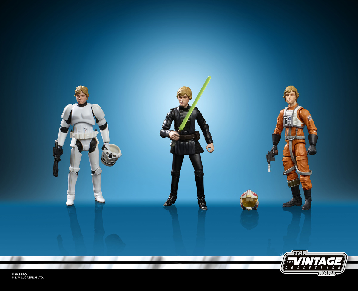 Star Wars The Vintage Collection 3 75 Inch Original Trilogy Luke Skywalker Jedi Destiny Figure Set Oop 3