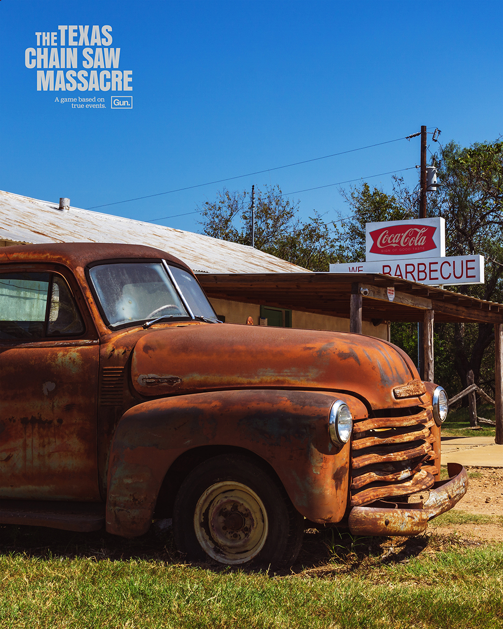 Rusted Truck Matching the Cook's Car Outside Original Gas Station